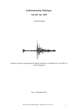 Erdbeben in Ostthüringen - Digitale Bibliothek Thüringen