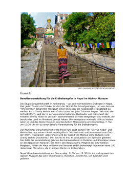 Presseinfo Benefizveranstaltung für die Erdbebenopfer in Nepal im