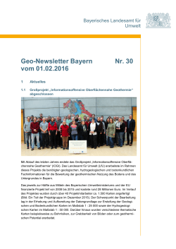 Geo-Newsletter Bayern Nr. 30 vom 01.02.2016