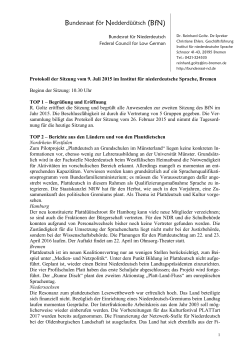 Protokoll Juli 2015 - des Bundesraat för Nedderdüütsch