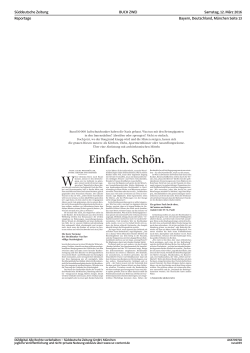 12.03.2016 Süddeutsche Zeitung "Einfach. Schön."