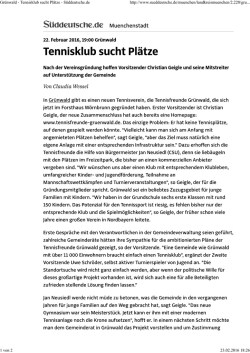 Gr&uuml;nwald - Tennisklub sucht Pl&auml;tze - S&uuml;ddeutsche.de