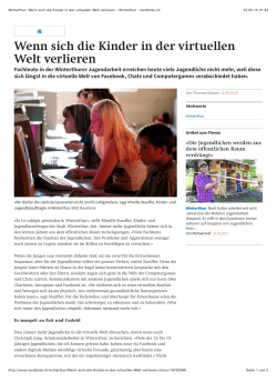 Winterthur: Wenn sich die Kinder in der virtuellen Welt verlieren