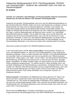 Hallesches Mediengespr&auml;ch 2015: Fl&uuml;chtlingsdebatte