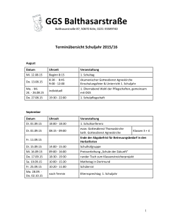 Terminübersicht 2015/16