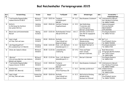 Bad Reichenhaller Ferienprogramm 2015