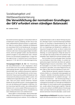 Die Verwirklichung der normativen Grundlagen der GKV erfordert