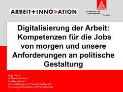 Digitalisierung der Arbeit: Kompetenzen f&uuml;r die Jobs von morgen