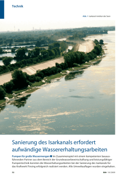 Sanierung des Isarkanals erfordert aufw&auml;ndige