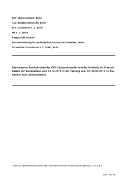 Rundschreiben zu Einnahmen zum Lebensunterhalt