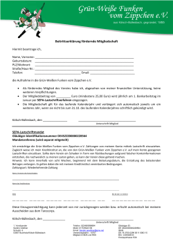 Beitrittserklärung "Förderndes Mitglied" - Grün