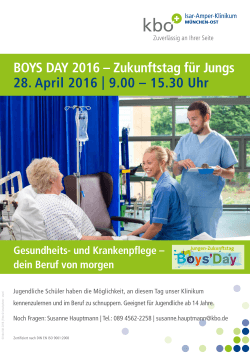 BOYS DAY 2016 – Zukunftstag für Jungs 28. April 2016 | 9.00