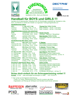Handball für BOYS und GIRLS !!! - HC