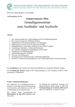 Grundlagenseminar zum Ausländer