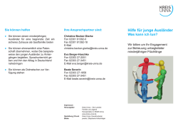 Hilfe f&uuml;r junge Ausl&auml;nder