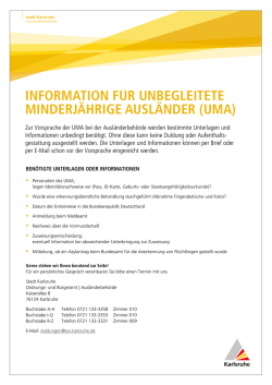 information f&uuml;r unbegleitete minderj&auml;hrige ausl&auml;nder