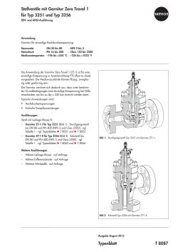 Typenblatt T 8087 Stellventile mit Garnitur Zero Travel 1