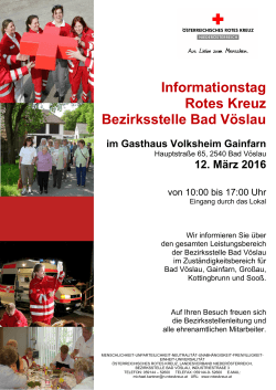 Informationstag Rotes Kreuz Bezirksstelle Bad Vöslau im Gasthaus