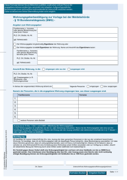 Formular Meldewesen Wohnungsgeberbescheinigung nach &sect; 19