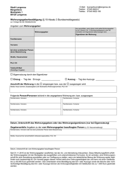 Einzugs- und Auszugsmitteilung