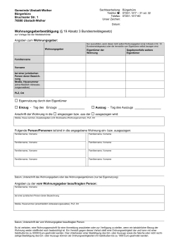 Wohnungsgeberbestätigung - Gemeinde Ubstadt