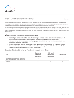 H5i&trade; Desinfektionsanleitung
