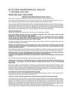 es ist sehr wahrscheinlich, dass am 7. oktober 2015 das ende der