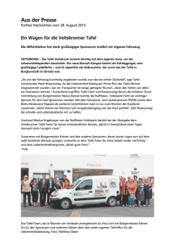 Ein Wagen f&uuml;r die Veitsbronner Tafel - Raiffeisen