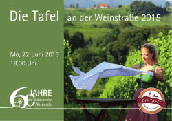 Die Tafel an der Weinstra&szlig;e 2015