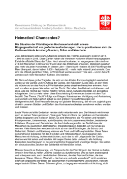 Heimatlos! Chancenlos?