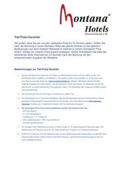 Tief-Preis-Garantie - Montana Hotels Deutschland