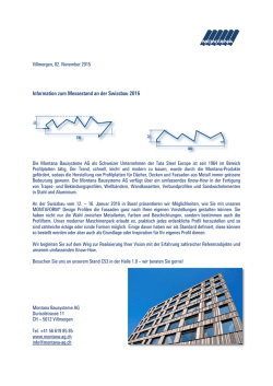 Information zum Messestand an der Swissbau 2016