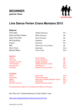 BEGINNER Line Dance Ferien Crans Montana 2015