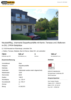 720 € 125 m² 3 100 m² Neustadt/Rbg., charmante Doppelhaushälfte