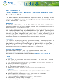 ISHS Symposium 2016 Sensing Plant Water Status - Methods
