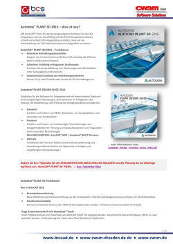 Die wichtigsten Neuerungen von AutoCAD&reg; PLANT 3D 2016