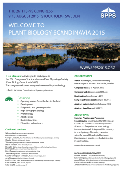 Welcome to Plant Biology Scandinavia 2015