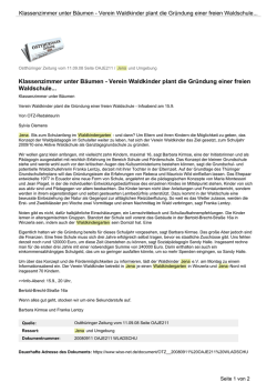 Verein Waldkinder plant die Gründung einer