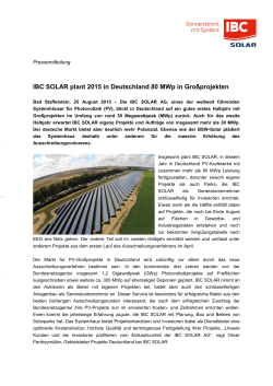IBC SOLAR plant 2015 in Deutschland 80 MWp in