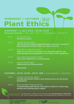 Plant Ethics - Institut für Philosophie