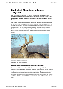 Stadt plant Abschüsse in Lainzer Tiergarten