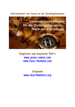 Instruktionen von Jesus an die Zurueckgelassenen