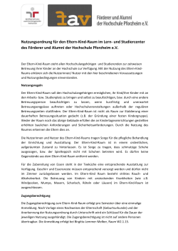 Nutzungsordnung des Eltern-Kind-Raums
