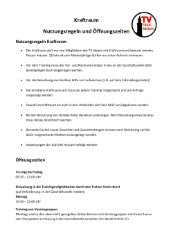 Kraftraum Nutzungsregeln und Öffnungszeiten