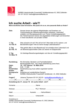 Ich suche Arbeit