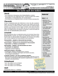 Jahreszeiten - Die Suche nach den Kolibris Lernaktivit&auml;t