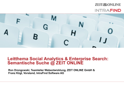 Semantische Suche @ ZEIT ONLINE