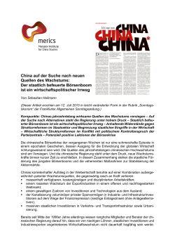 MERICS in den Medien China auf der Suche nach neuen Quellen