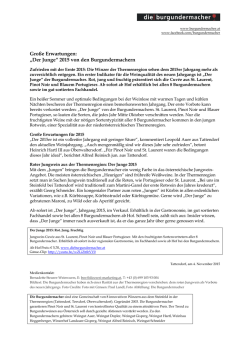 Gro&szlig;e Erwartungen: &bdquo;Der Junge&ldquo; 2015 von den Burgundermachern