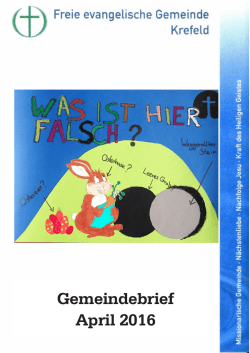 Gemeindebrief April 2016